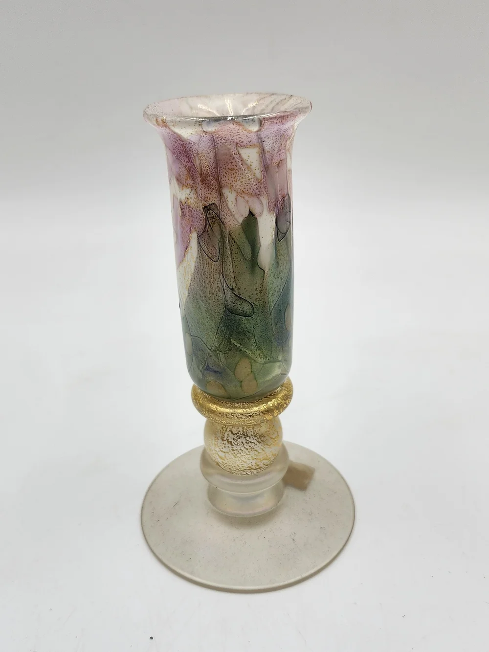 Vintage Isle Of Wight Glass Candle Holder Made In England